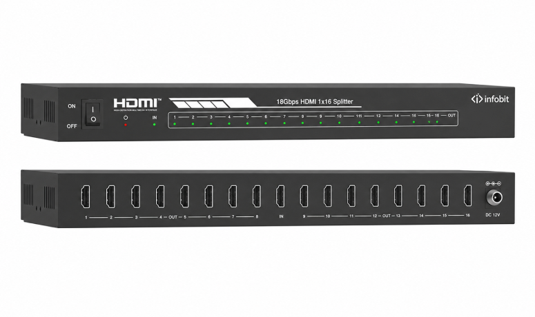 Сплиттер Infobit iSwitch 1016 4K60 1x16 HDMI splitter, HDR, smart EDID